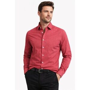 Express 1MX Red Button Down Shirt Size M Modern Fit